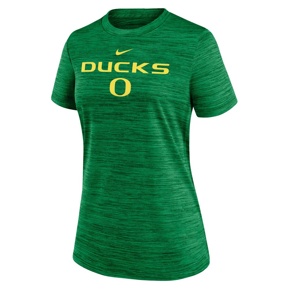 Classic Oregon O, Nike, Green, Crew Neck, Performance/Dri-FIT, Women, Sideline, Velocity, T-Shirt, 897052